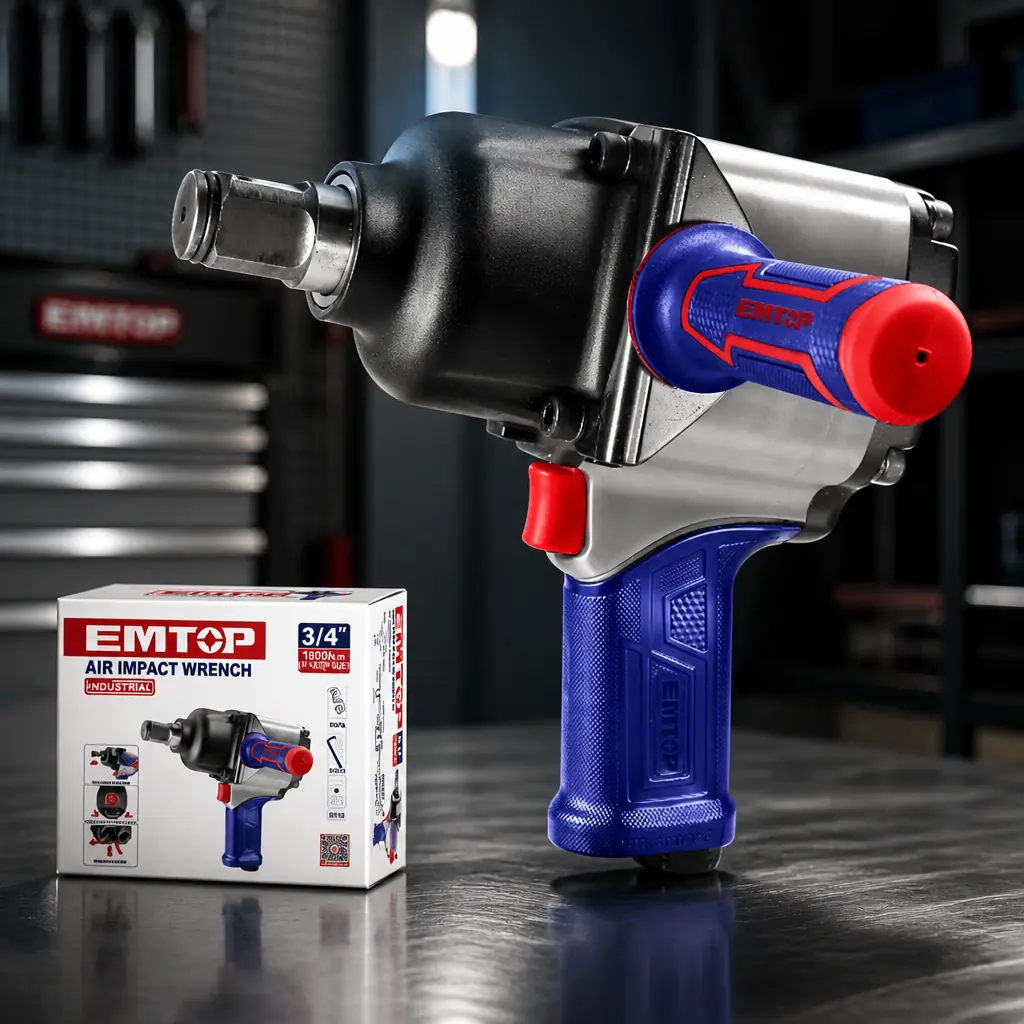 Llave de Impacto Neumatica. 3/4" 1600Nm. Emtop + Acc.